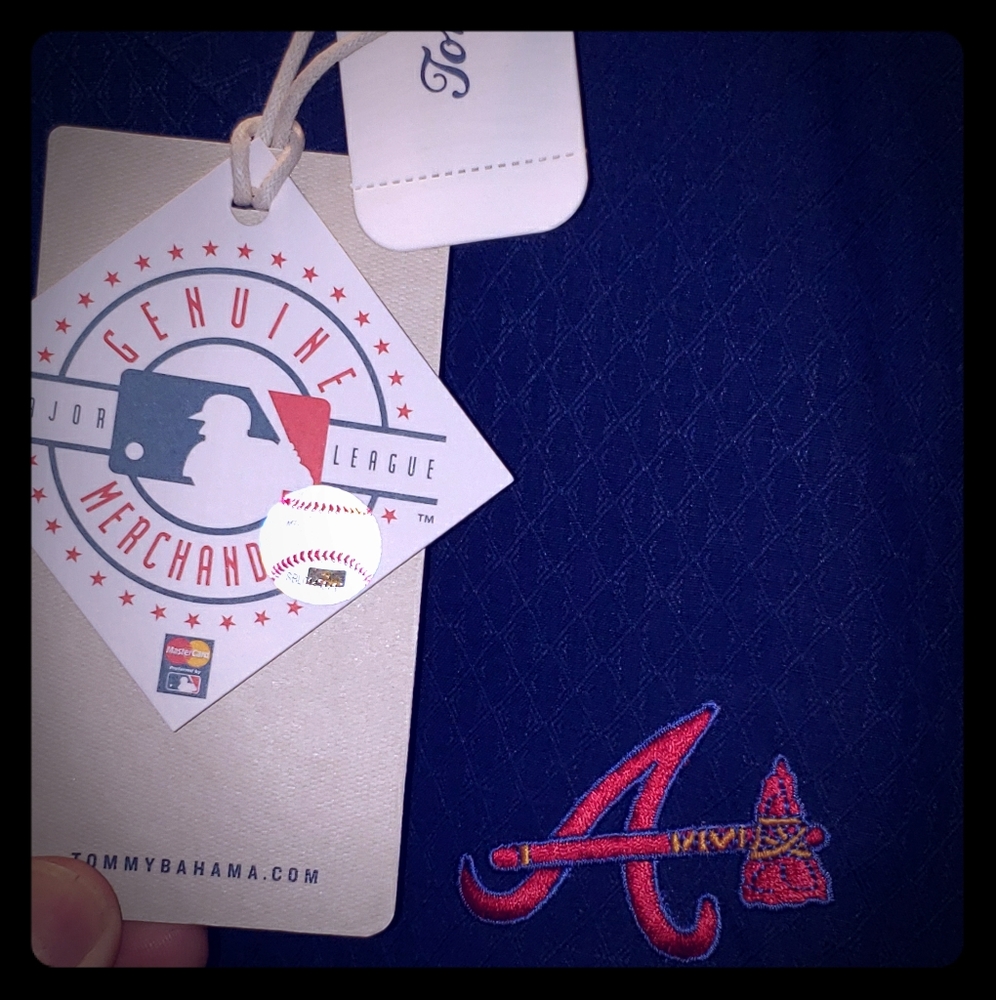 Tommy Bahama RARE, Atlanta Braves silk camp xxl